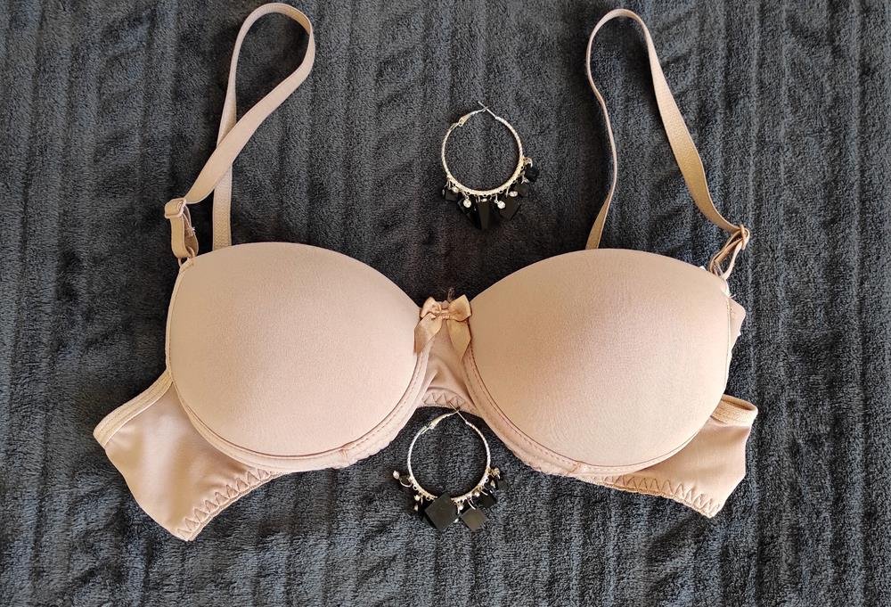 Sutiã Push Up em Renda Nude bojo bolha - Lingerie