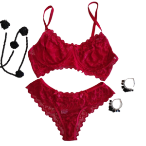 conjunto lingerie paris vermelho calcinha sutia soutien renda com aro sem bojo png